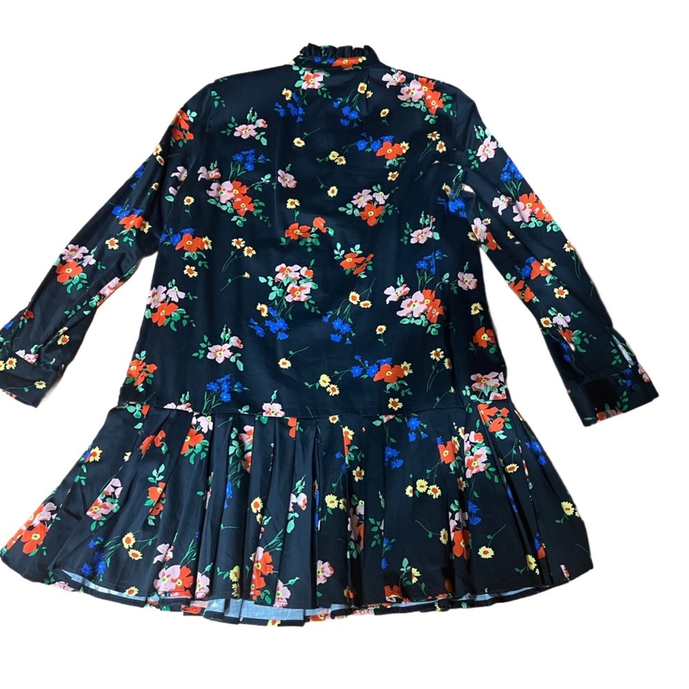 Tuckernuck Navy Floral Long Sleeve Dress Size Small Button Down Dress - Picture 3 of 9